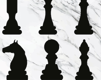 Chess Pieces svg Bundle, Chess King SVG, Chess Queen SVG, King, Queen, Rook, Bishop, Knight & Pawn svg, No Kings, Instant Digital Download