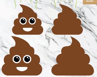 Poop Clip Art, Poop SVG, Poop PNG, Poop Emoji SVG Bundle, Poop with Face, Cute Poop, Crap, Funny Poop Clipart png, Stinky Poop Emoji svg