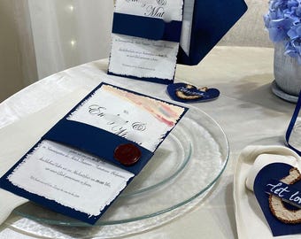 Personalized wedding invitation “DUBAI” / Blue invitation card / Wedding invitation / Invitation card / Individual invitation