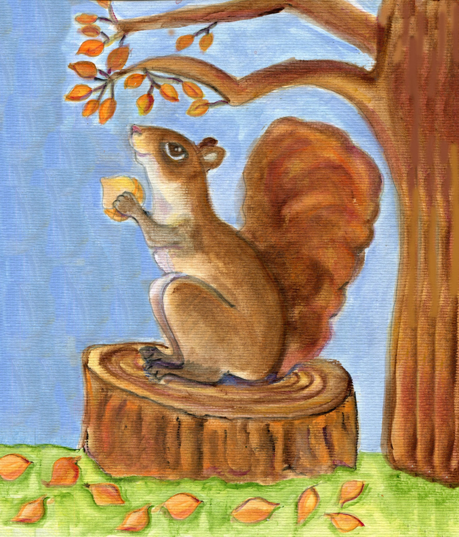 Original Acrylic Painting Of A Squirrel Etsy