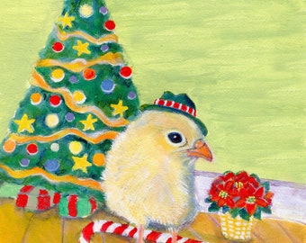 Chicken chick  Christmas card "Christmas card" christmas card cat blank card holiday card Xmas greeting