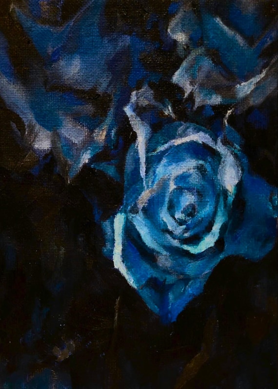 青い 薔薇 薔薇 油絵 油絵 スマホケース 青と紫薔薇 iPhone8Plus