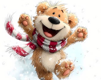 Christmas Teddy Bear Clipart: Festive Holiday Graphics (Digital Download - 40 JPGs)
