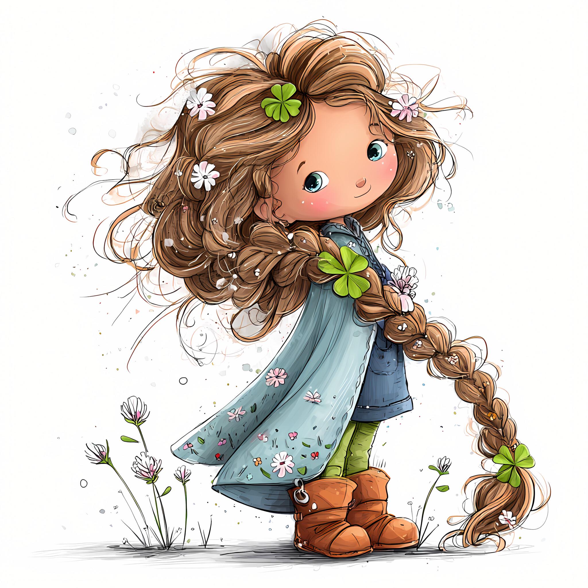 Whimsy Patrick 43 JPG Whimsical St. Patrick’s Day Girl Clipart – Cute Lucky Graphics ...