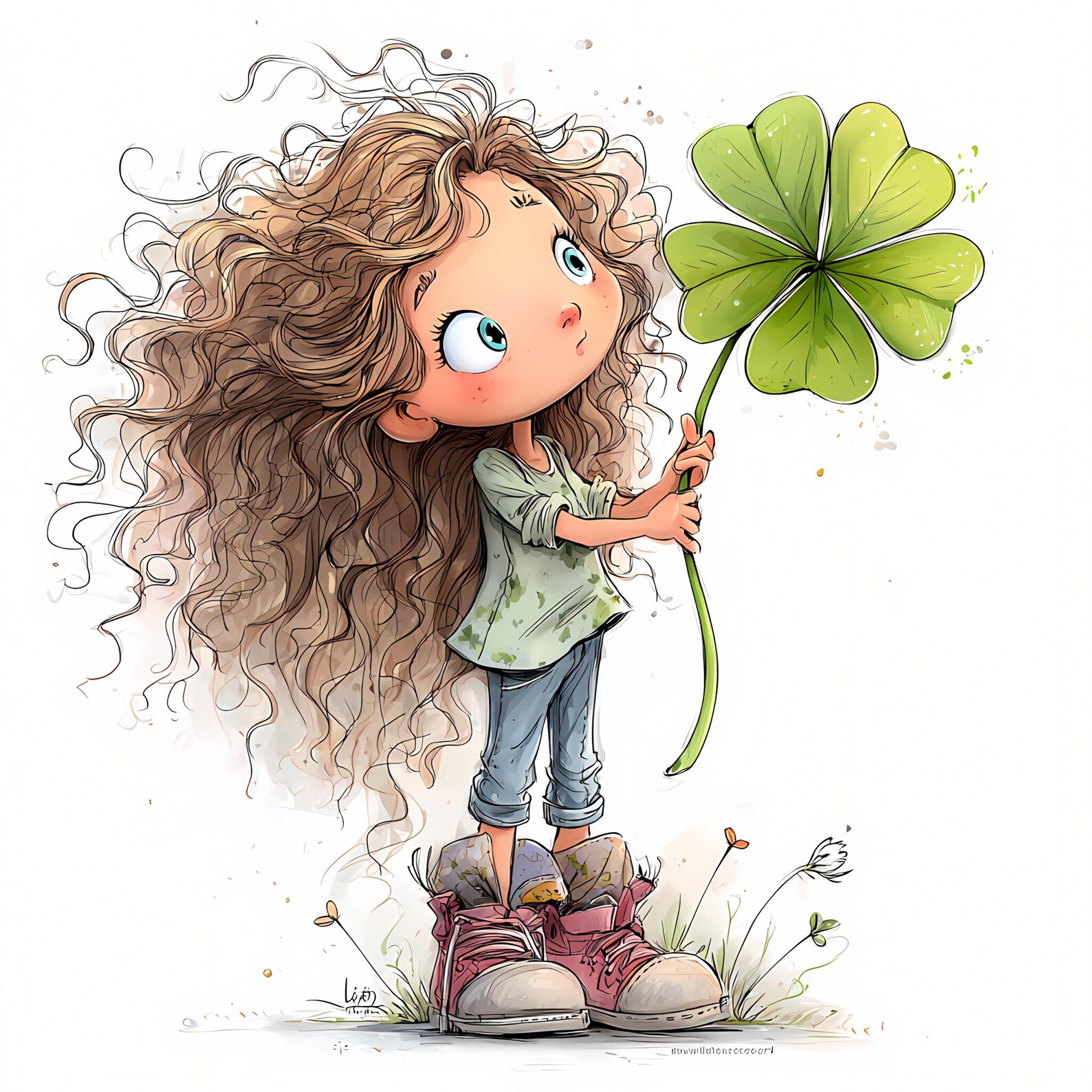 Whimsy Patrick 43 JPG Whimsical St. Patrick’s Day Girl Clipart – Cute Lucky Graphics ...