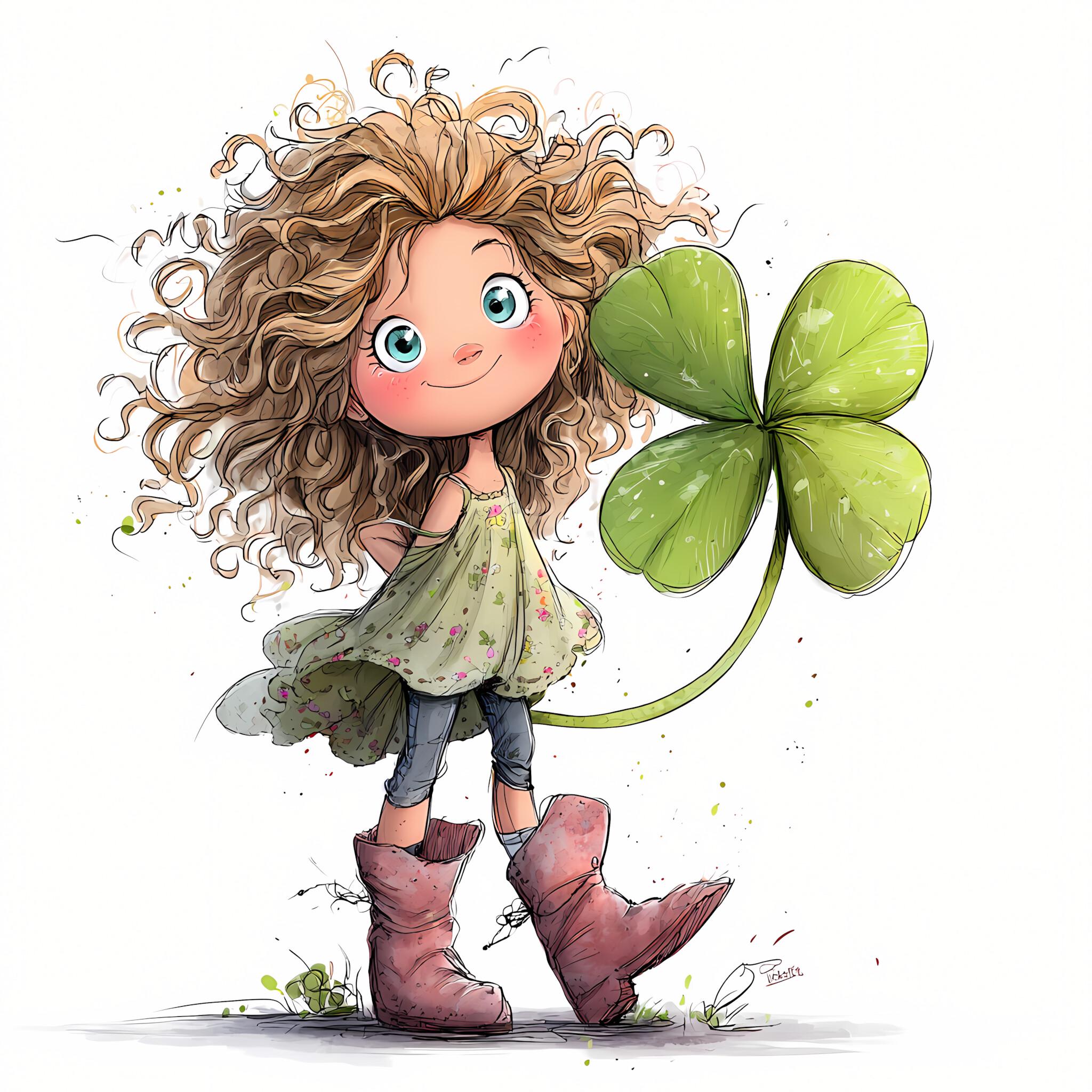 Whimsy Patrick 43 JPG Whimsical St. Patrick’s Day Girl Clipart – Cute Lucky Graphics ...