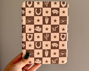 Western Checkered Kindle Case | Cowgirl Rodeo E-Reader Cover