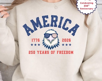 Bluza Comfort Colors® Patriotic USA, bluza z kapturem 250 lat wolności, koszulka America 250, koszulka z flagą amerykańską 1776-2026