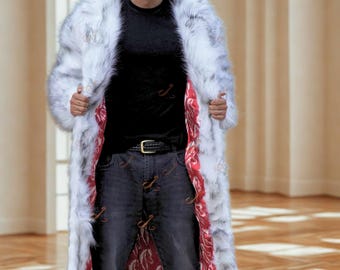 Abrigo largo blanco de piel sintética y borrego sintético para hombre - Chaqueta vintage de cosplay de celebridades - Abrigo de invierno estilo boho - El mejor regalo para ella