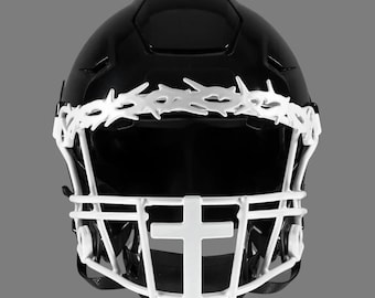 Gothic Cross Crown of Thorns Football Facemask for Riddell