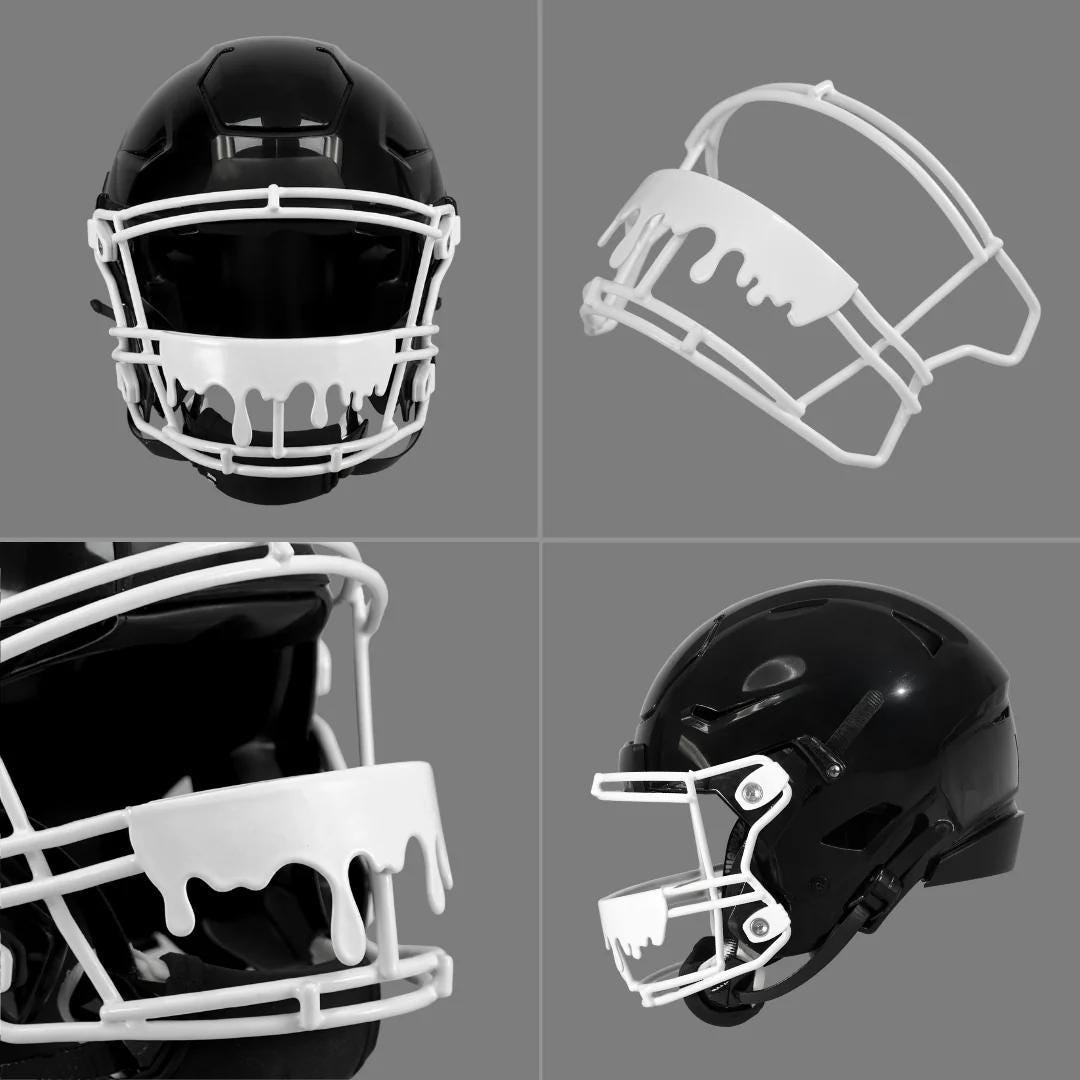 cloth mask for football helmet Facemask Masks are NOT for game use Drip Football Facemask for Riddell