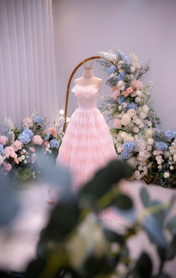 wedding dresses hot pink and white Beaded White Lace to Fuchsia Ombre Tulle Bridal Dress