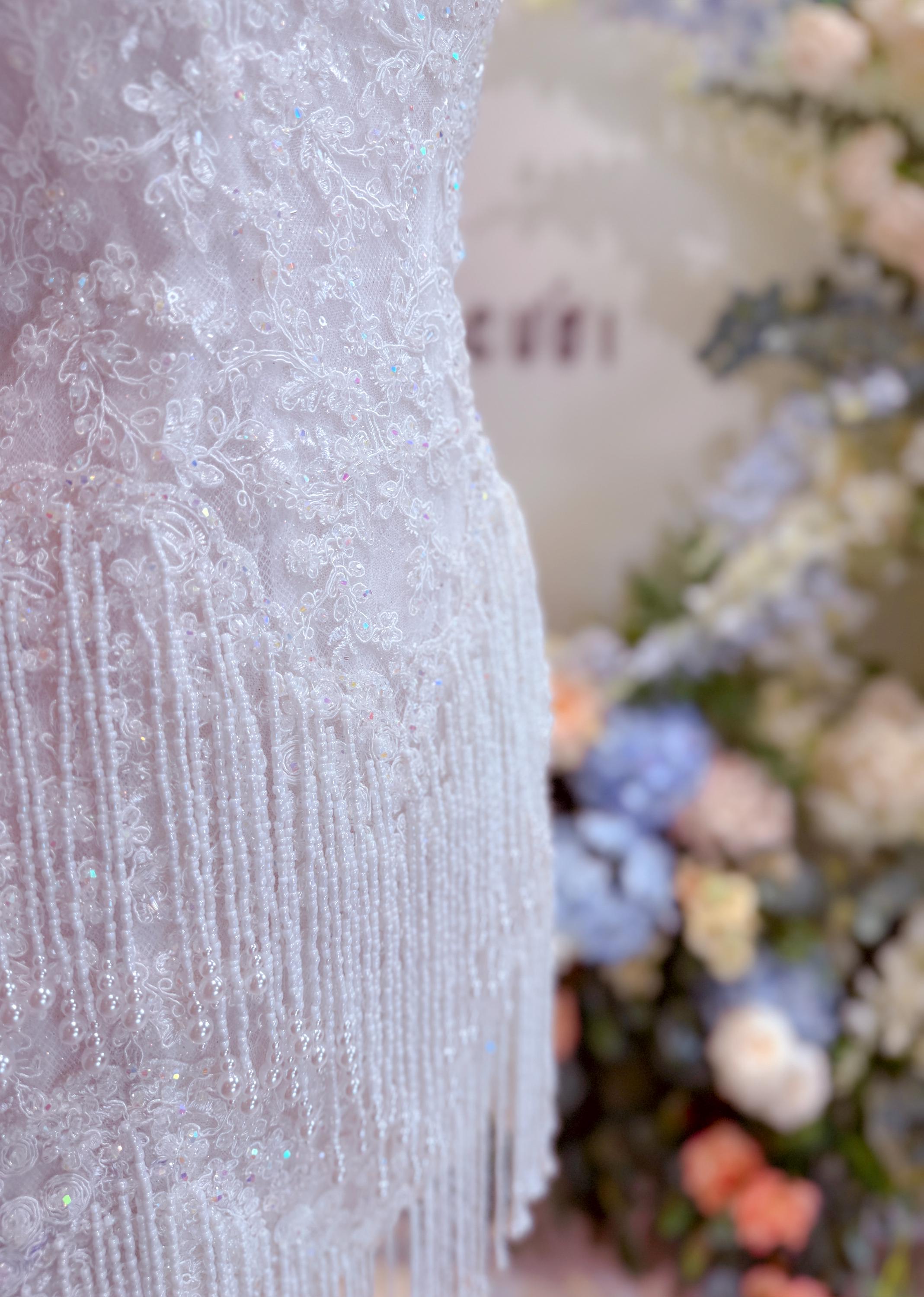 short fringe wedding dress Sequin Fringe Short Wedding Dress | Custom Made Bridal Gown | V-neck Short  Wedding Dress | Short Fringe Beaded Wedding Dress | Luxury Dress