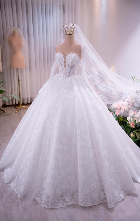 dusty pink flowy dress Elegant Princess Bride Dress – DIANA DOVAN main image 0