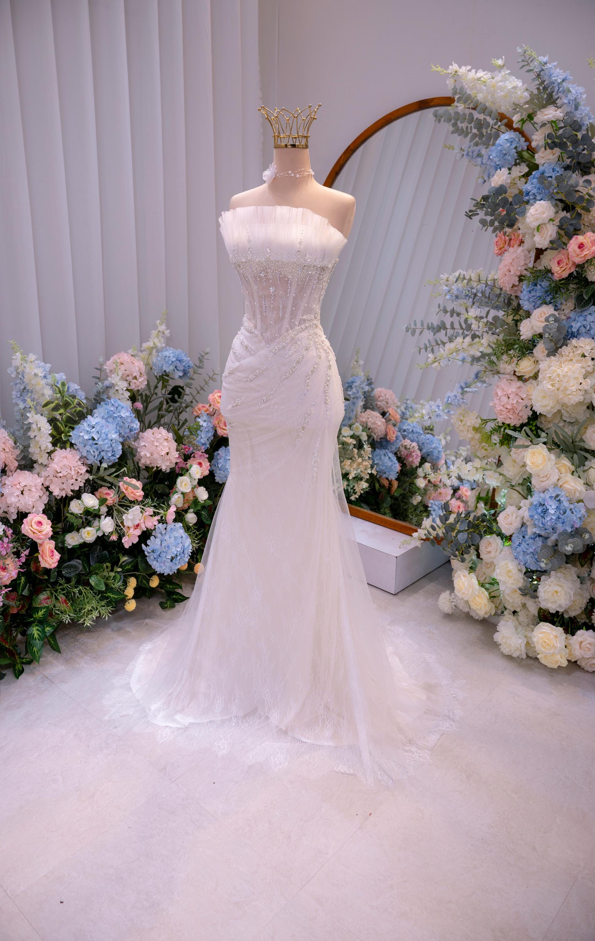 strapless beaded mermaid wedding dress THE FLOWY DRESS – LOTTA.US