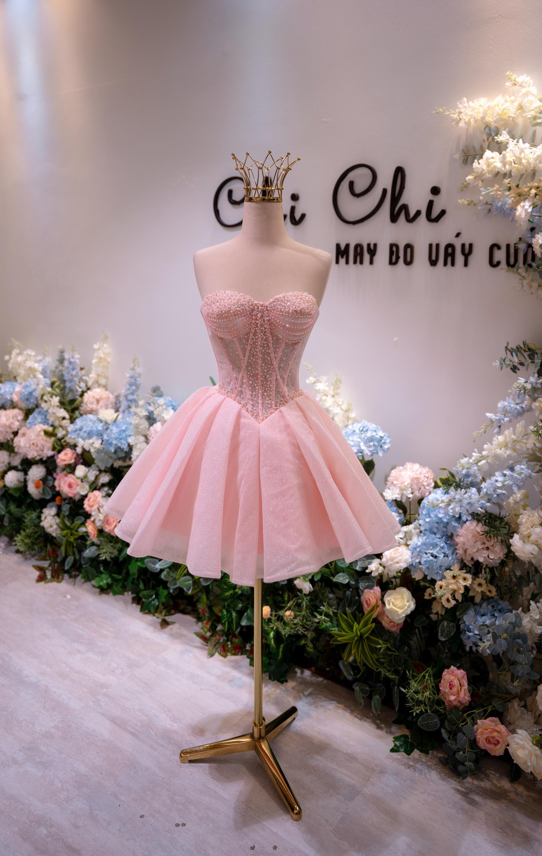 Pink Corset Sequin Dress - Etsy