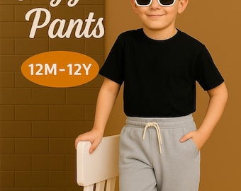 Kids Jogger Pants Sewing Pattern PDF | Boys & Baby Sweatpants with Pockets | Easy Beginner