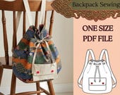 Backpack Sewing Pattern PDF, Easy DIY Bag, Striped Backpack, Instant Download