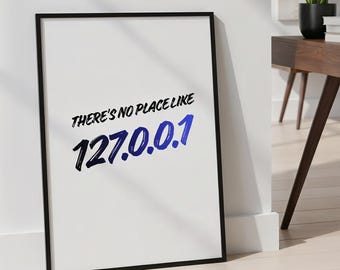 127.0.0.1 Poster | Cybersecurity Humor Wall Art (Digital Download)