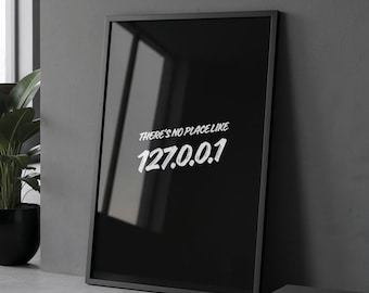 127.0.0.1 Poster | Funny Programmer Gift, Geek Office Decor (PDF)