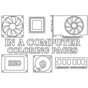 Computerteile Malbuch: MINT-Bildung, technisches Lernen (PDF-Download für A4-Seiten)