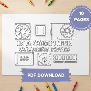 Kleurplaten computeronderdelen: STEM Tech-leeractiviteit | Voor leerkrachten en kinderen (pdf-download)