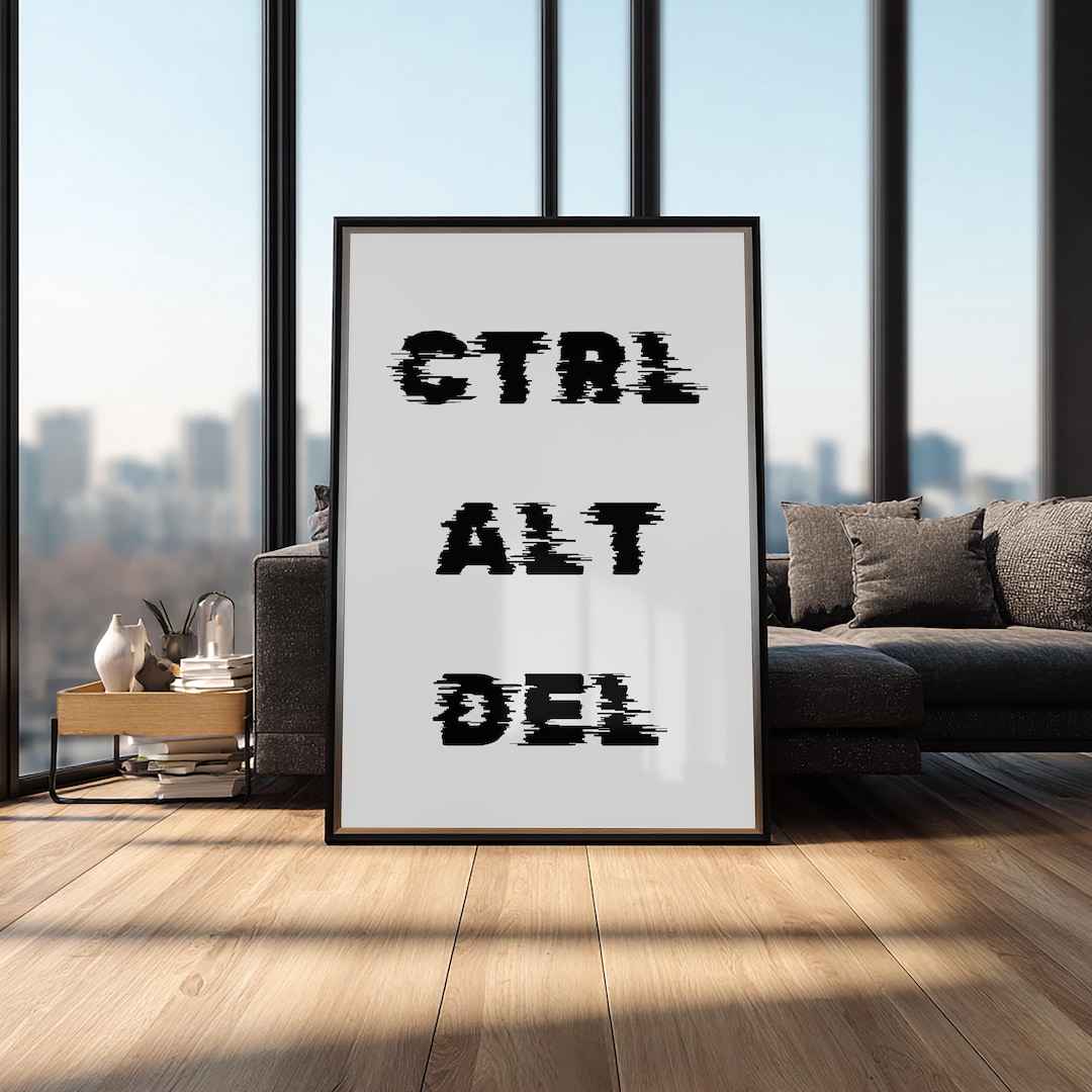 CTRL ALT DEL Print | Minimalist Tech Office Poster (digital Download ...