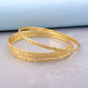 Antique Matte Gold Bangles | Indian Bridal Kada | South Indian Wedding Bangle Set | Traditional Textured Ethnic Jewellery