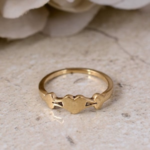 Brass Heart Ring, Handmade Love Jewelry, Minimalist Heart Band, Romantic Gift for Her, Adjustable Brass Ring, Unique Boho Valentine Jewelry
