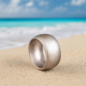 Rustic Silver Wide Band Ring, Unisex Adjustable Statement Ring, Textured Boho Ring, Minimalist Chunky Jewelry Gift for Him or Her