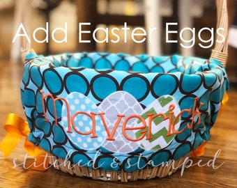 Add Eggs to your Personalized Easter Basket Liner