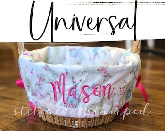 NEW!  Universal Size Personalized Easter Basket Liner for baskets // Vintage Bunny // Includes Name // Girls Monogrammed Basket Liner