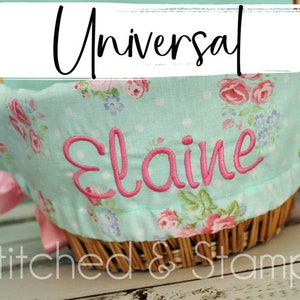 NEW!  Universal Size Personalized Easter Basket Liner for baskets // Aqua Floral Dot  // Includes Name // Girls Monogrammed Basket Liner