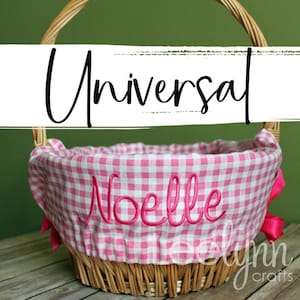 NEW Universal Size Personalized Easter Basket Liner for baskets // Pink Gingham // Includes Name // Girls Monogrammed Basket Liner Bild 1