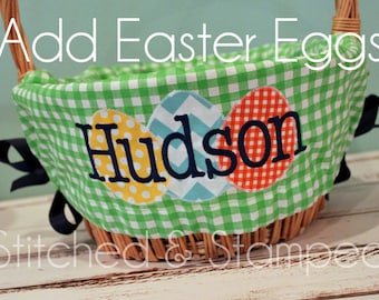 Add Eggs to your Personalized Easter Basket Liner