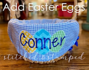 Add Eggs to your Personalized Easter Basket Liner