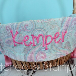 Personalized Easter Basket Liner // Pastel Paisley // Includes Name // Girls Monogrammed Basket Liner