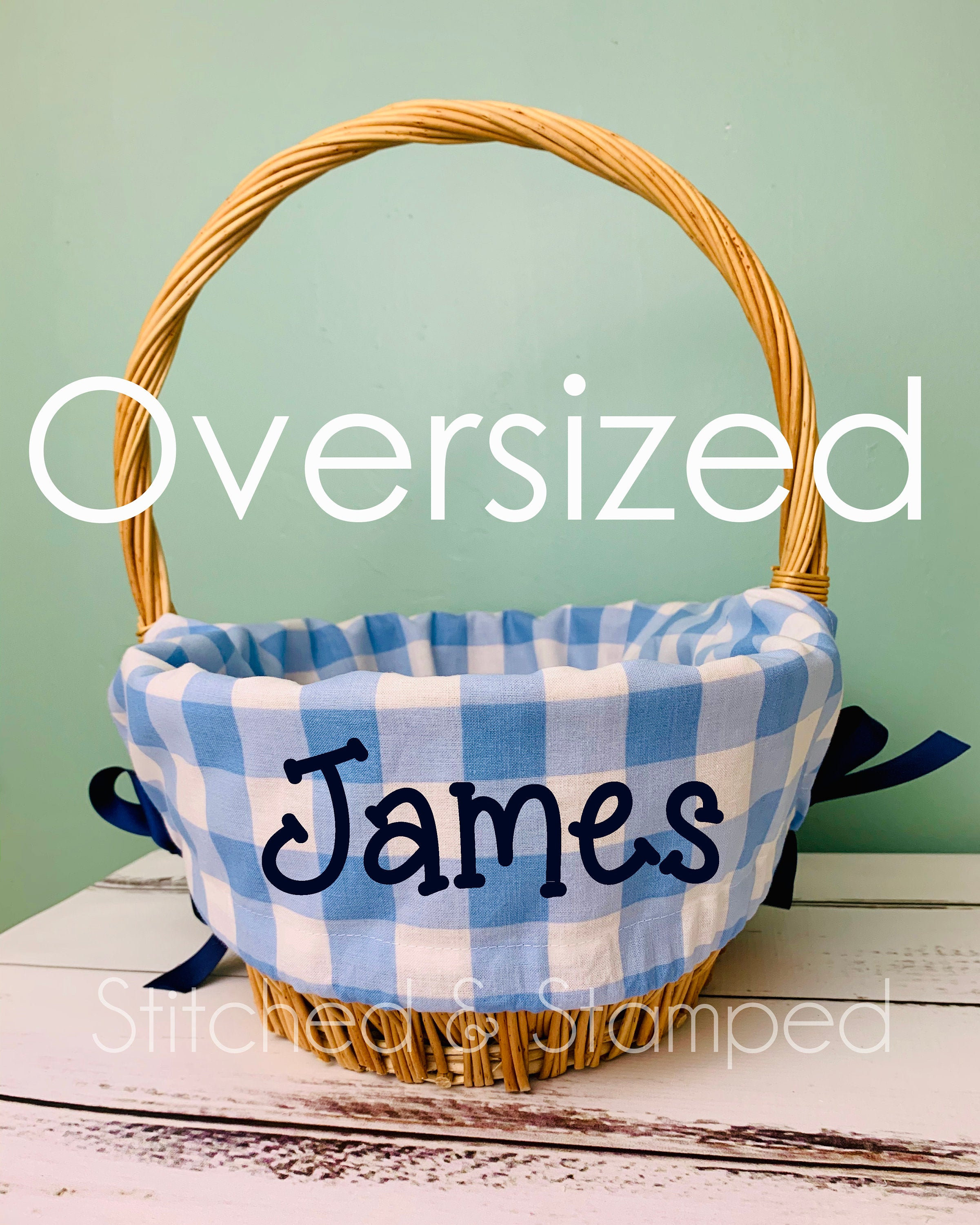 Jumbo Personalized Easter Basket Liner for LARGE Baskets // Etsy
