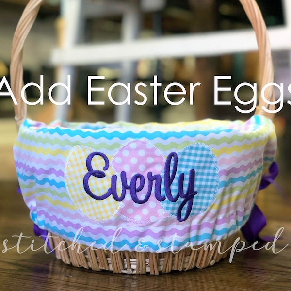 Add Eggs to your Personalized Easter Basket Liner