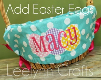 Add Eggs to your Personalized Easter Basket Liner