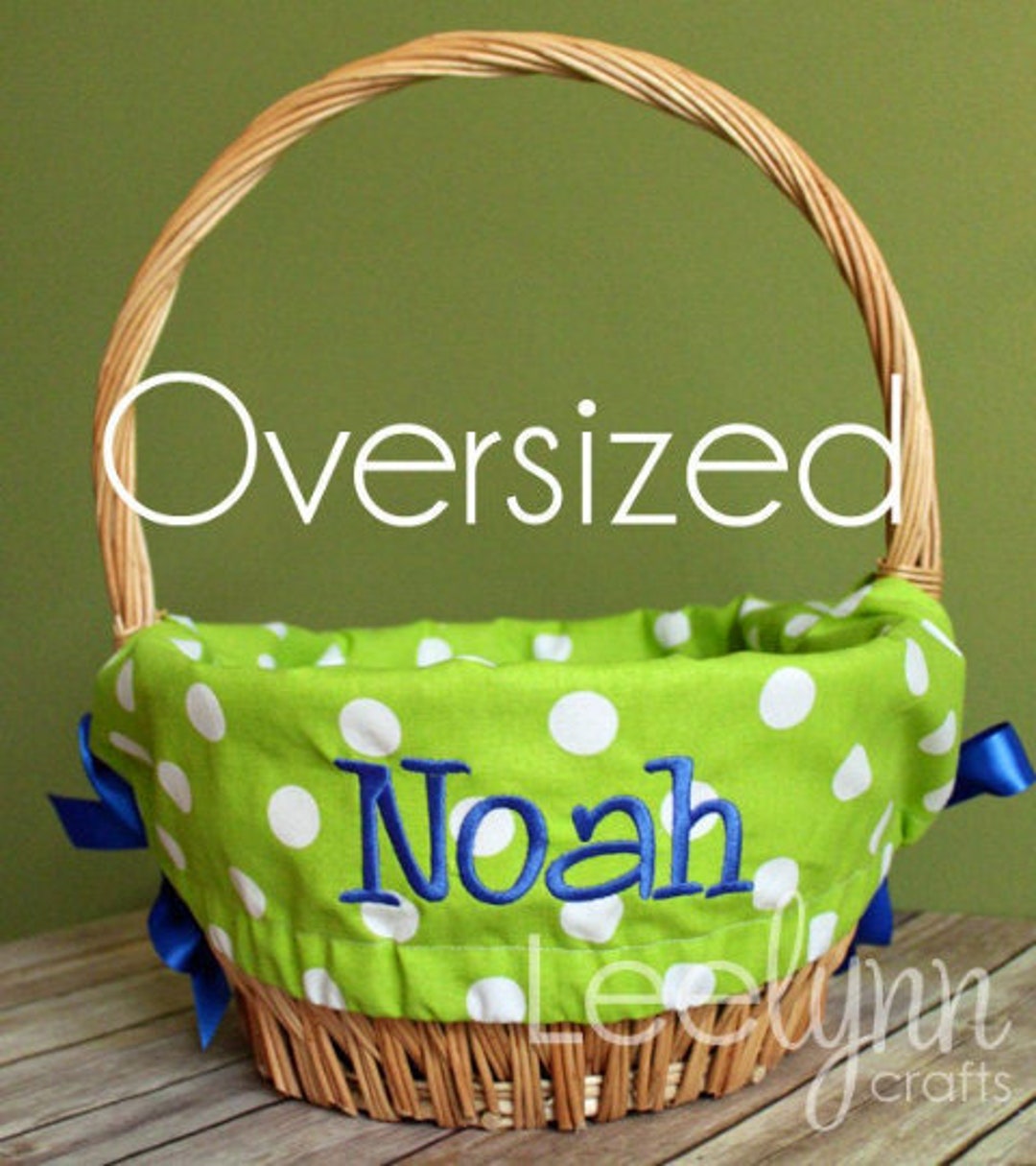 Jumbo Personalized Easter Basket Liner for LARGE Baskets // Bright