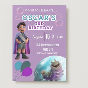 Elio themed birthday party invitation- editable template