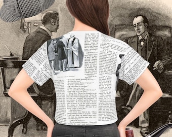 Sherlock Holmes Shirt Crop Tee / Dark Academia Shirt, Literary Shirt, Literary Book Lover Gift, Mystery Reader Gifts, Vintage Retro Apparel