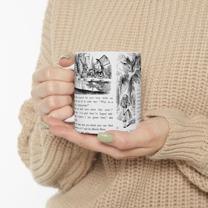 Alice in Wonderland Mug, Classic Literature Ceramic Cup, Dark Academia Literary Gift, 11oz 15oz Tea Coffee Drinkware, Book Lover Mug image 4