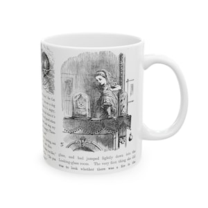 Alice in Wonderland Mug, Classic Literature Ceramic Cup, Dark Academia Literary Gift, 11oz 15oz Tea Coffee Drinkware, Book Lover Mug image 3