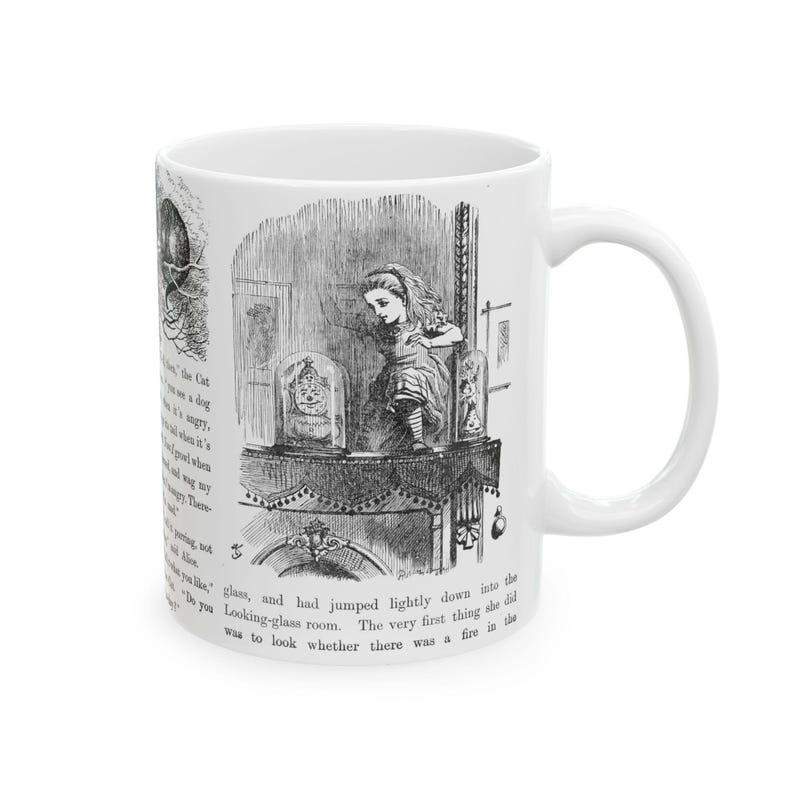Alice in Wonderland Mug, Classic Literature Ceramic Cup, Dark Academia Literary Gift, 11oz 15oz Tea Coffee Drinkware, Book Lover Mug image 3