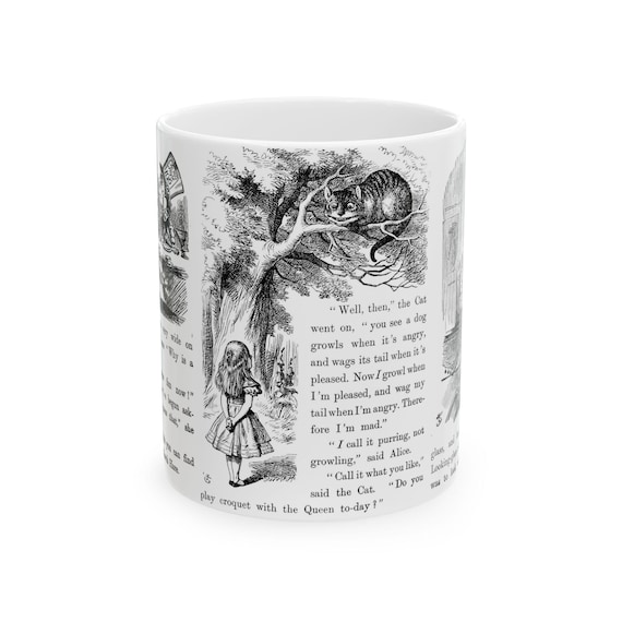 Alice in Wonderland Mug, Classic Literature Ceramic Cup, Dark Academia Literary Gift, 11oz 15oz Tea Coffee Drinkware, Book Lover Mug
