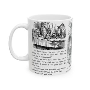 Alice in Wonderland Mug, Classic Literature Ceramic Cup, Dark Academia Literary Gift, 11oz 15oz Tea Coffee Drinkware, Book Lover Mug image 2