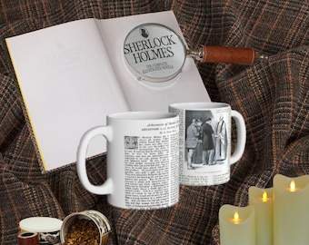 Sherlock Holmes-mok, klassieke literaire boekafdruk, donkere academische wereld cadeau koffiemok, kopje literaire thee, cadeau mysterieliefhebber, leesgrage geschenken
