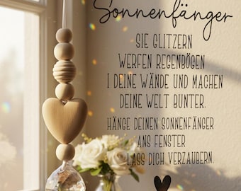 Sonnenfänger Fenster / Suncatcher / Lichtfänger / Geschenk für Freundin Kollegin / Fensterdeko / Mitbringsel / Gartendeko Kristall /